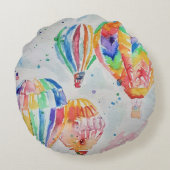 熱気球の水カラー子供ボーイナスクッション ラウンドクッション (裏面)