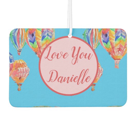 熱気球の水彩風船 カーエアーフレッシュナー (正面)