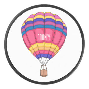 熱気球の漫画イラストレーション アイスホッケーパック