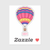 熱気球の漫画イラストレーション シール (シート)
