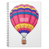 熱気球の漫画イラストレーション ノートブック (正面)