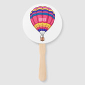 熱気球の漫画イラストレーション ハンドファン (裏面)