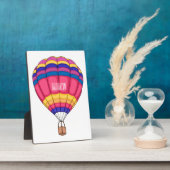 熱気球の漫画イラストレーション フォトプラーク (側面)