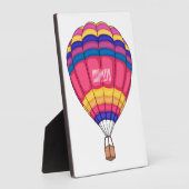 熱気球の漫画イラストレーション フォトプラーク (側面)