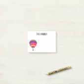 熱気球の漫画イラストレーション ポストイット (デスク上)
