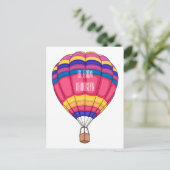 熱気球の漫画イラストレーション ポストカード (スタンド正面)