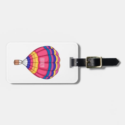熱気球の漫画イラストレーション ラゲッジタグ (正面横)