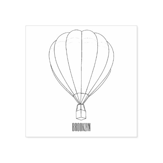 熱気球の漫画イラストレーション ラバースタンプ (インプリント)