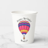 熱気球の漫画イラストレーション 紙コップ (裏面)