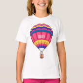 熱気球の漫画イラストレーション Tシャツ (正面)
