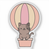 熱気球の猫 シール (正面)
