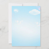 熱気球の誕生日の招待ボーイガールのパーティー 招待状 (裏面)