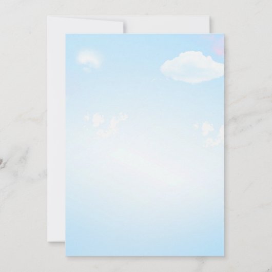 熱気球の誕生日の招待ボーイガールのパーティー 招待状 (裏面)