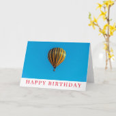 熱気球の誕生日カード カード (黄色い花)