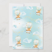 熱気球の誕生日パーティーかわいいジャングル動物 招待状 (裏面)