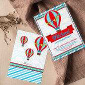 熱気球の誕生日パーティーの招待状 招待状