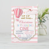 熱気球の誕生日パーティーの招待状 招待状 (スタンド正面)