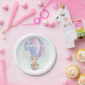 熱気球の赤ちゃんシャワーかわいいキリン ペーパープレート (パーティー)