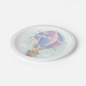 熱気球の赤ちゃんシャワーかわいいキリン ペーパープレート (アングル)