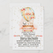 熱気球の赤ちゃんシャワーの招待状 招待状 (正面/裏面)