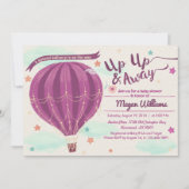 熱気球の赤ちゃんシャワーの招待状 招待状 (正面)