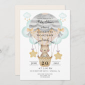 熱気球の赤ちゃんシャワーを心待ち 招待状 (正面/裏面)