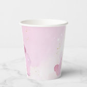 熱気球の赤ちゃんシャワーを心待ち 紙コップ (裏面)