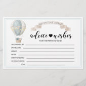 熱気球の赤ちゃんシャワーアドバイスウィズカード 便箋 (正面)