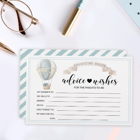 熱気球の赤ちゃんシャワーアドバイスウィズカード 便箋