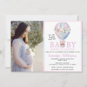 熱気球の赤ちゃんシャワー写真の招待状 招待状 (正面)