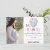 熱気球の赤ちゃんシャワー写真の招待状 招待状 (スタンド正面)