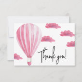 熱気球の赤ちゃんシャワー感謝していユー サンキューカード (正面)