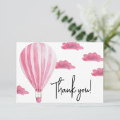 熱気球の赤ちゃんシャワー感謝していユー サンキューカード (スタンド正面)