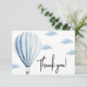 熱気球の赤ちゃんシャワー感謝していユー サンキューカード (スタンド正面)