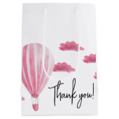 熱気球の赤ちゃんシャワー感謝していユー ミディアムペーパーバッグ (裏面)