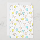 熱気球の赤ちゃんシャワー旅行ボーイズ旗 招待状 (裏面)