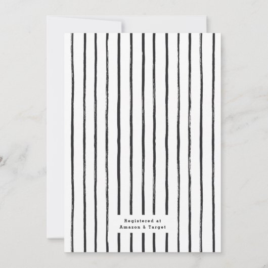 熱気球の赤ちゃんシンプルシャワーのテディベア 招待状 (裏面)