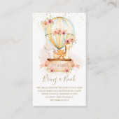 熱気球の赤ん坊の動物のシャワーが本をもたらす エンクロージャーカード (正面)