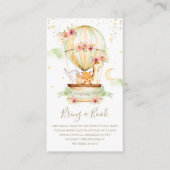 熱気球の赤ん坊の動物のシャワーを持って本E エンクロージャーカード (正面)