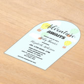 熱気球の赤男女兼用ちゃんシャワー アクリル招待状 (レイダウン)