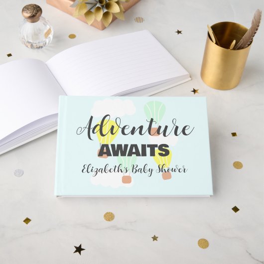 熱気球の赤男女兼用ちゃんシャワー ゲストブック (正面見開き)