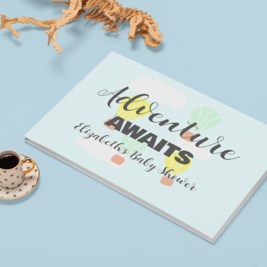 熱気球の赤男女兼用ちゃんシャワー ゲストブック