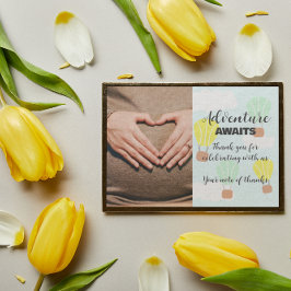 熱気球の赤男女兼用ちゃんシャワー サンキューカード