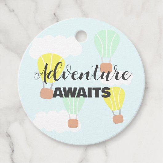 熱気球の赤男女兼用ちゃんシャワー フェイバータグ (正面)