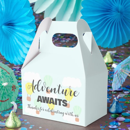 熱気球の赤男女兼用ちゃんシャワー フェイバーボックス (パーティー)