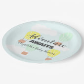 熱気球の赤男女兼用ちゃんシャワー ペーパープレート (アングル)