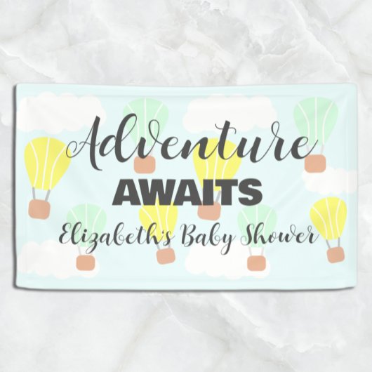 熱気球の赤男女兼用ちゃんシャワー 横断幕