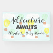 熱気球の赤男女兼用ちゃんシャワー 横断幕 (横)