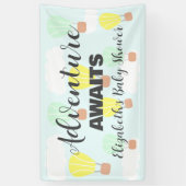 熱気球の赤男女兼用ちゃんシャワー 横断幕 (縦)