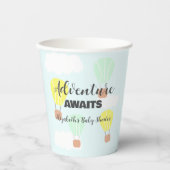 熱気球の赤男女兼用ちゃんシャワー 紙コップ (正面)